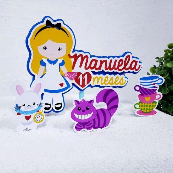 Topo de Bolo Alice com Apliques Mesversário