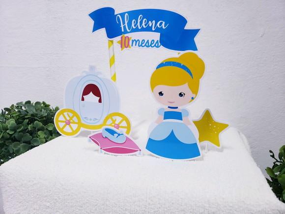 Topo de Bolo Cinderela Topper Mesversário