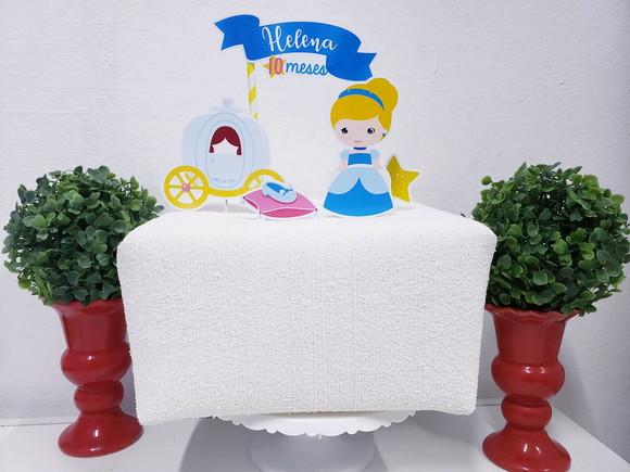 Topo de Bolo Cinderela Topper Mesversário