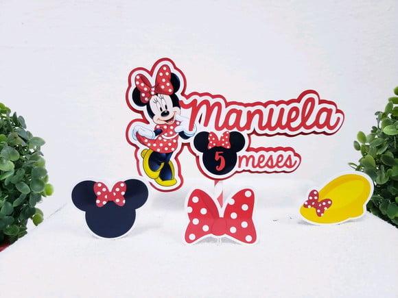 Topo de Bolo Minnie com Apliques Mesversário