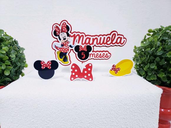 Topo de Bolo Minnie com Apliques Mesversário