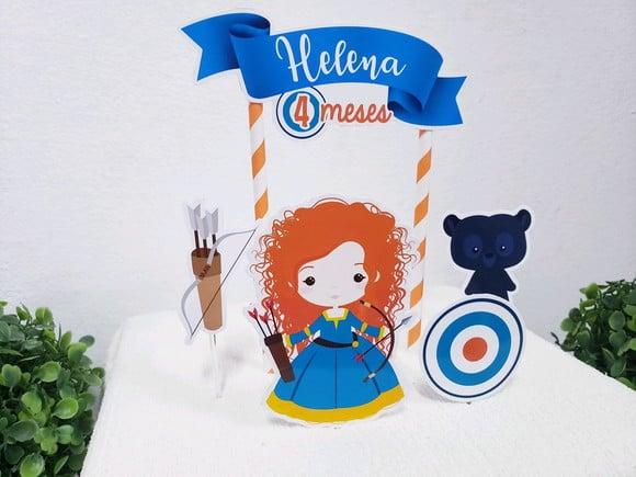 Topo de Bolo Valente Merida Cake Topper Mesversário