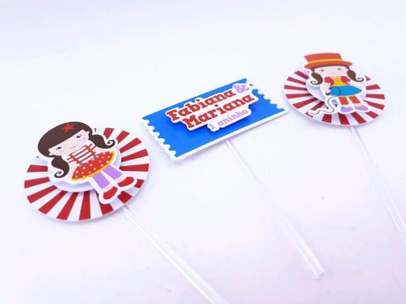 Topper 3d Circo Menina