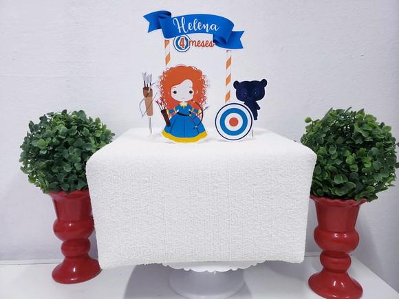 Topo de Bolo Valente Merida Cake Topper Mesversário