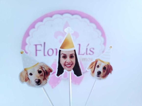 Topper de Doce com Foto Meu Pet e Eu Festa Personalizada
