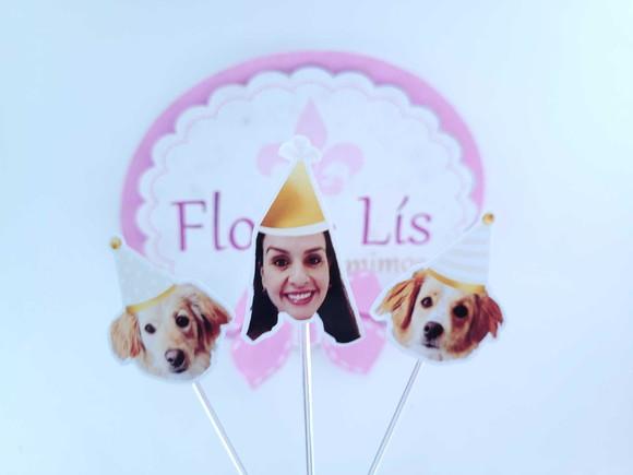 Topper de Doce com Foto Meu Pet e Eu Festa Personalizada