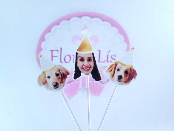 Topper de Doce com Foto Meu Pet e Eu Festa Personalizada