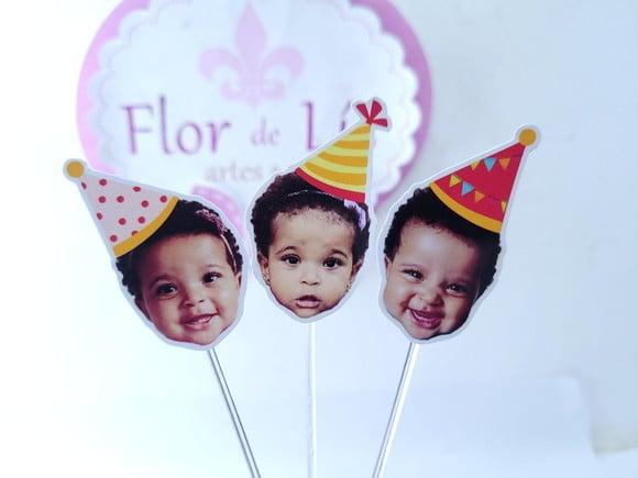 Topper de Doce Festa Junina Rostinho do Bebê Arraiá Chapéu