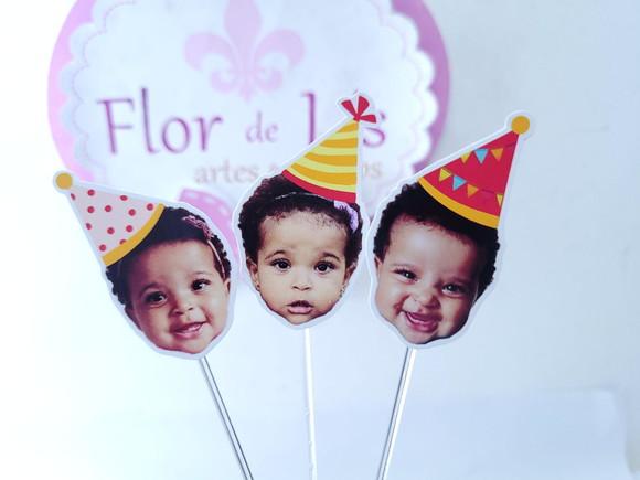 Topper de Doce Festa Junina Rostinho do Bebê Arraiá Chapéu