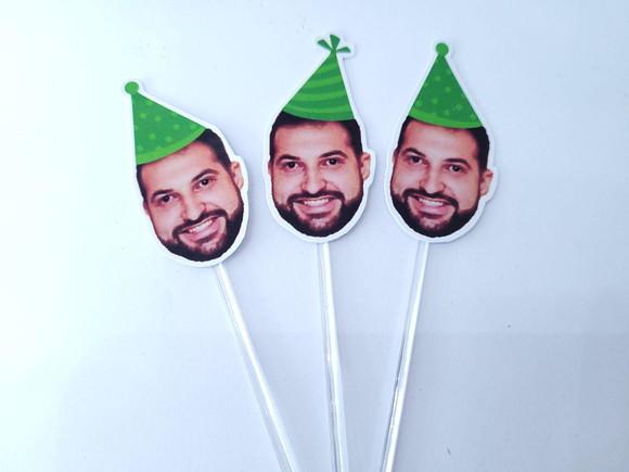 Topper de Doce Rostinho Adulto com Foto e Chapeuzinho