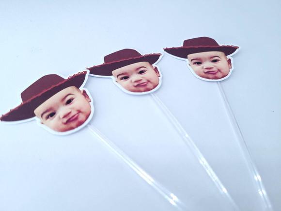 Topper de Doce Rostinho do Bebê Chapéu Toy Story