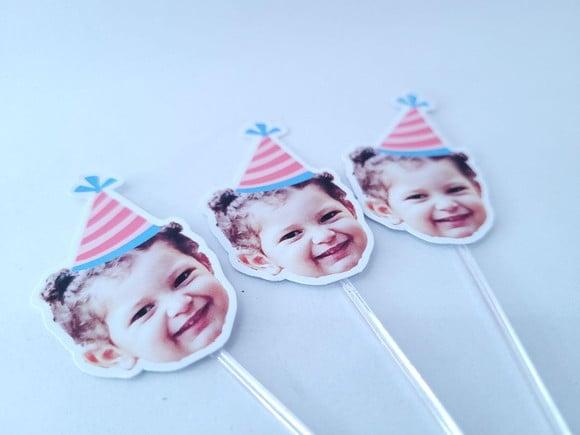 Topper de Doce Rostinho do Bebê com Foto