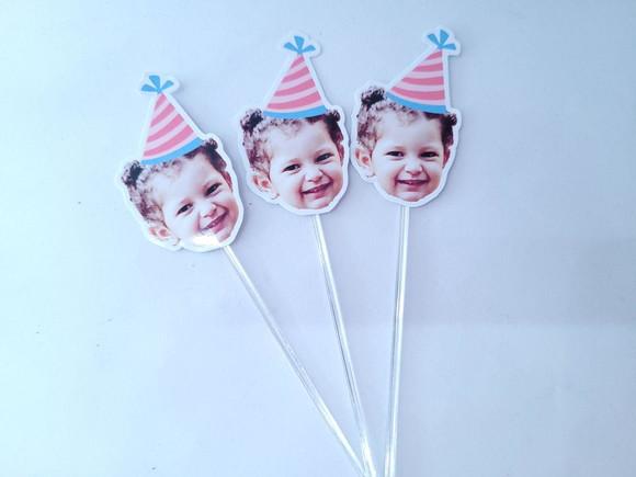 Topper de Doce Rostinho do Bebê com Foto
