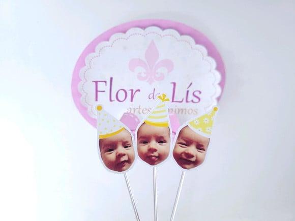 Topper de Doce Rostinho Margarida com Foto e Chapeuzinho