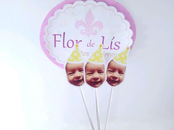 Topper de Doce Rostinho Margarida com Foto e Chapeuzinho