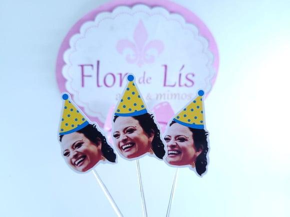Topper de Doce Rosto Adulto com Foto e Chapeuzinho