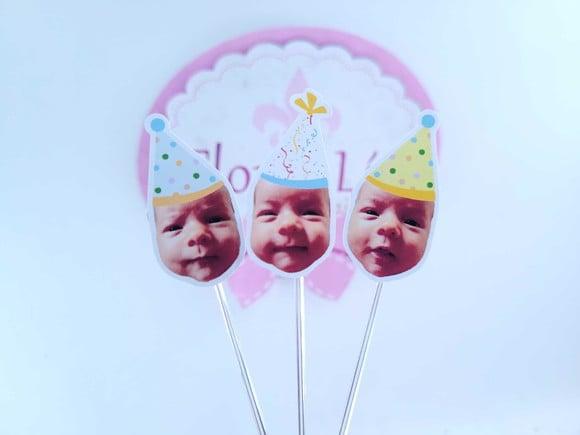 Topper de Docinho Bloquinho Carnaval com Foto e Chapeuzinho
