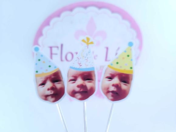 Topper de Docinho Bloquinho Carnaval com Foto e Chapeuzinho