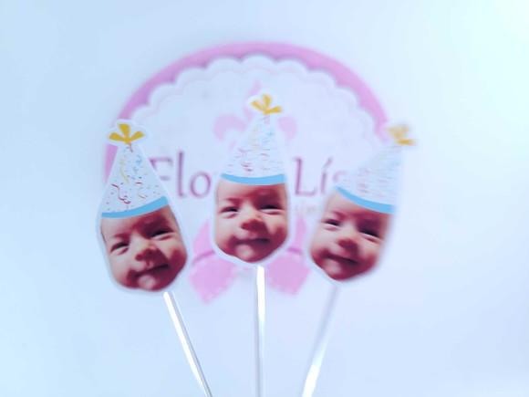Topper de Docinho Carnaval Rostinho com Foto e Chapeuzinho