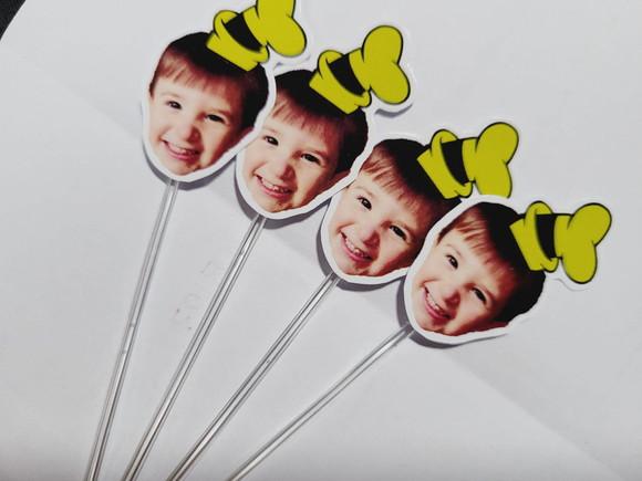 Topper de Docinho Pateta Turma Mickey Rosto do Bebê com Foto