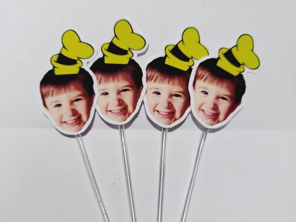 Topper de Docinho Pateta Turma Mickey Rosto do Bebê com Foto