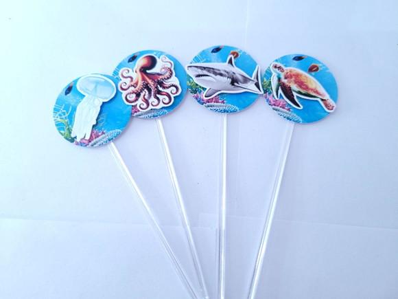Topper Doces Animais Fundo do Mar Realista 3d