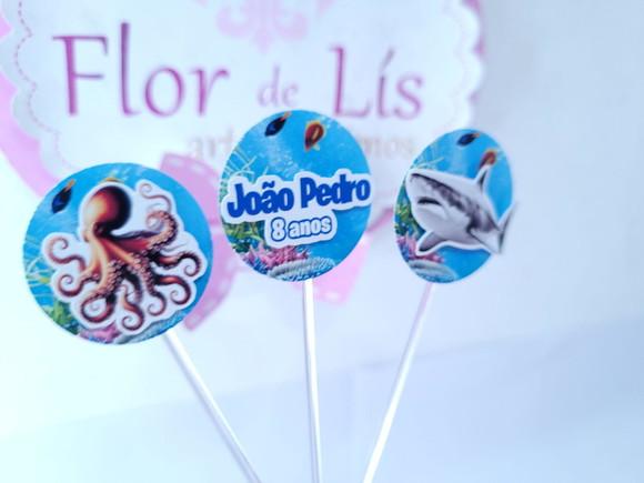 Topper Docinho Animais Fundo do Mar Realista 3d