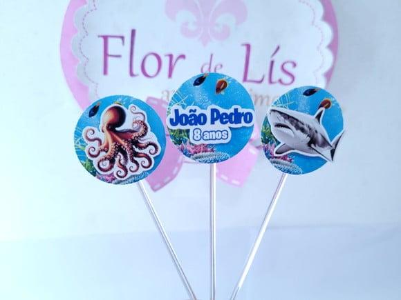 Topper Docinho Animais Fundo do Mar Realista 3d