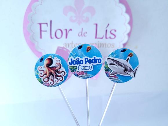 Topper Docinho Animais Fundo do Mar Realista 3d