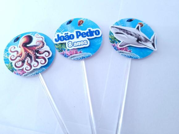 Topper Docinho Animais Fundo do Mar Realista 3d