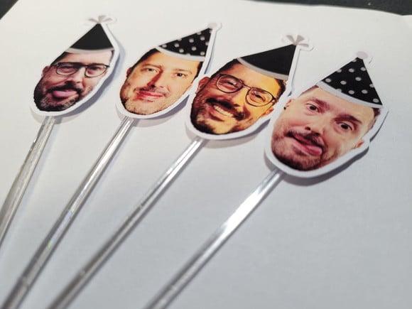 Toppers de Doce Rostinho Adulto com Foto e Chapeuzinho