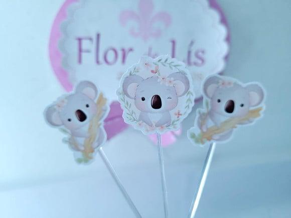 Toppers de Docinho Coala Festa Personalizads