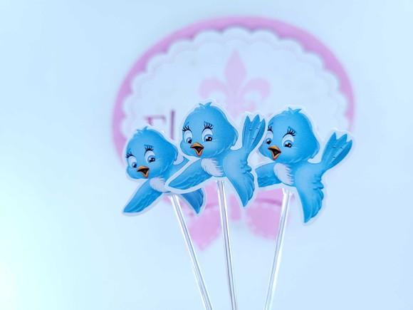 Toppers de Docinhos Passarinho Jardim Branca de Neve