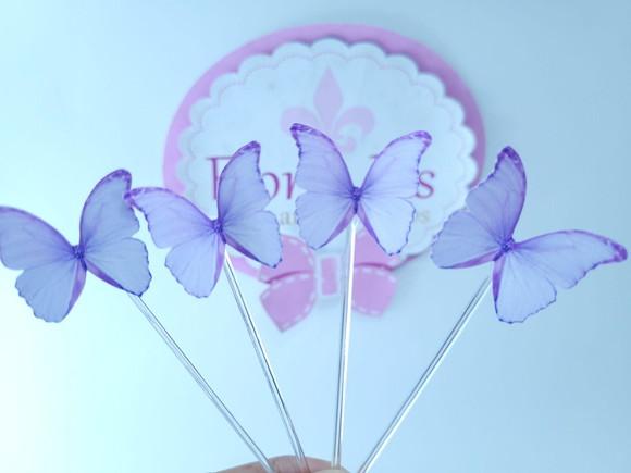 Toppers de Docinhos Borboletas Lilás Jardim Encantado