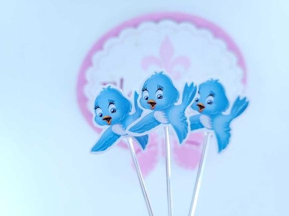Toppers de Docinhos Passarinho Jardim Branca de Neve
