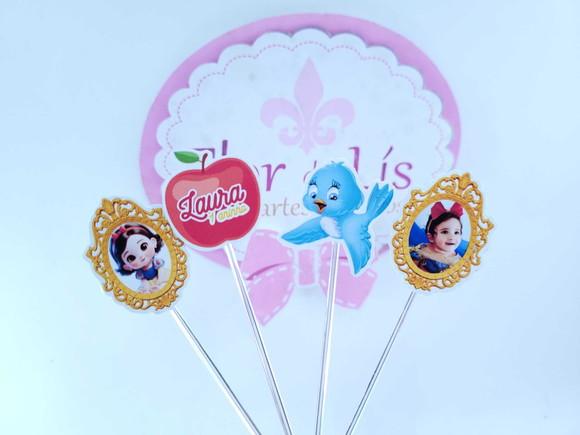 Toppers Docinhos Branca de Neve Espelho e Maçã