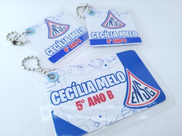 Trio Chaveiro Escolar Logo para Mochila Lancheira e Estojo