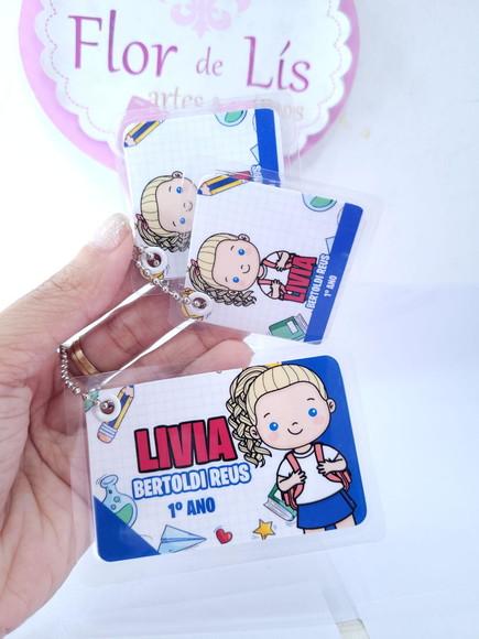 Trio Chaveiro Escolar Menina para Mochila Lancheira e Estojo