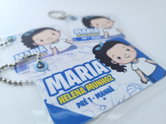 Trio Chaveiro Escolar Menina para Mochila Lancheira e Estojo