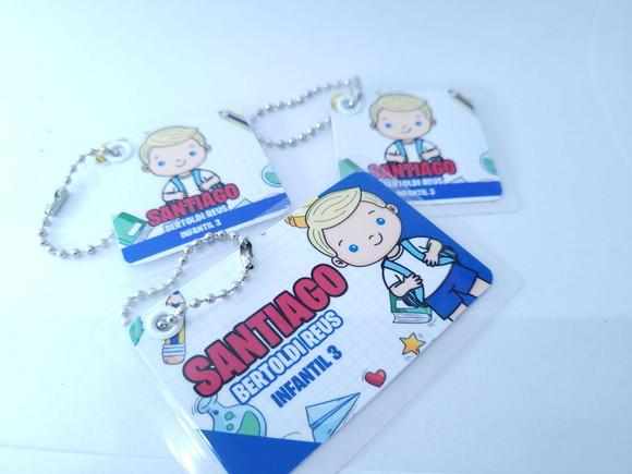 Trio Chaveiro Escolar Menino para Mochila Lancheira e Estojo