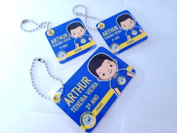 Trio Chaveiro Escolar Menino para Mochila Lancheira e Estojo