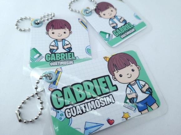 Trio Chaveiro Escolar Menino para Mochila Lancheira e Estojo