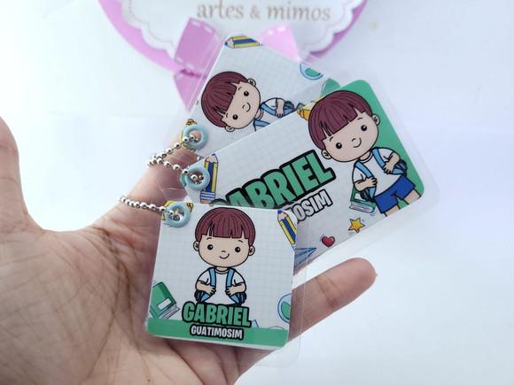 Trio Chaveiro Escolar Menino para Mochila Lancheira e Estojo
