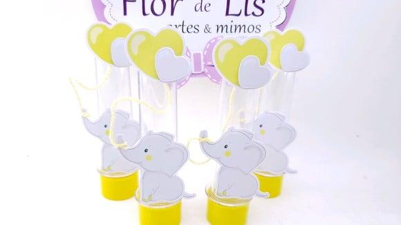 Tubete Elefantinho Balão Chá de Bebê