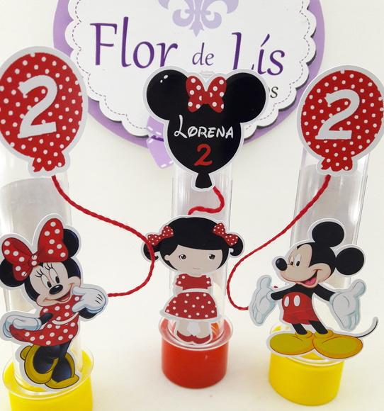 Tubete Personagens Minnie e Mickey