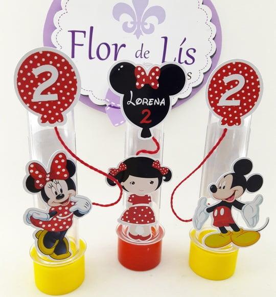 Tubete Personagens Minnie e Mickey