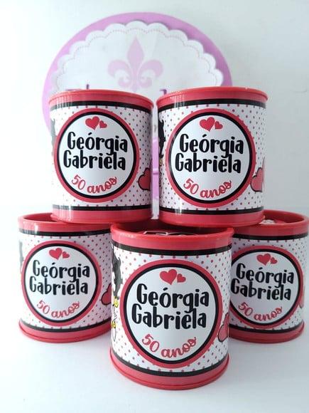 Tubo Lata Festa Adulto 50 Anos Lembrancinha Personalizada