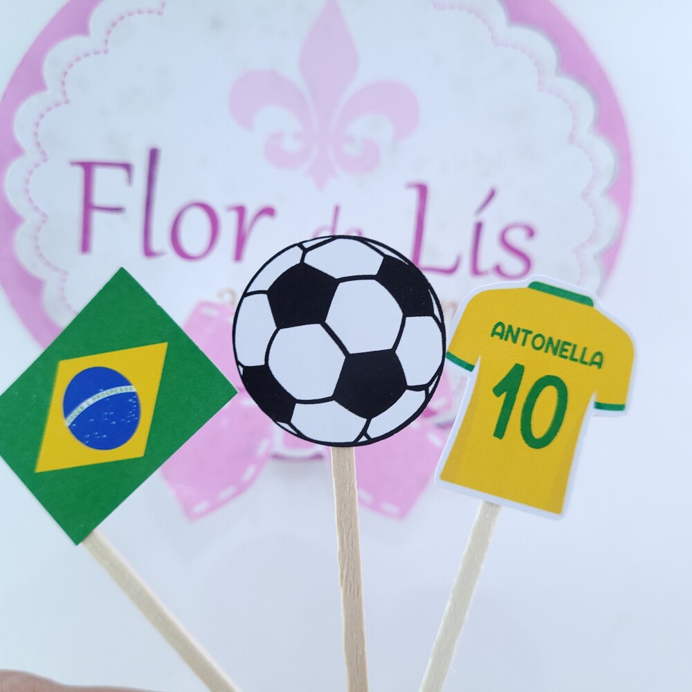 Toppers Docinhos e Petiscos Futebol Brasil Hexa