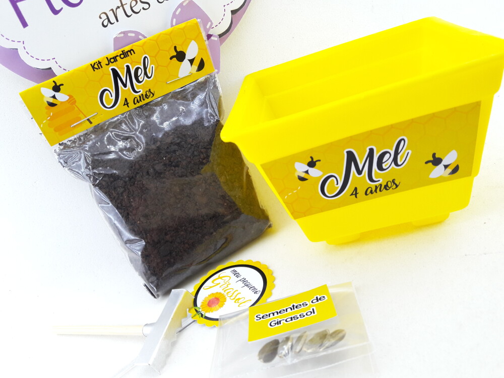 Lembrancinha Jardinagem Festa Abelha Kit para Plantar
