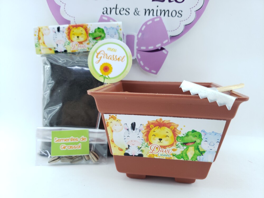 Kit Jardim Plantio Ecológico Safari Aquarela